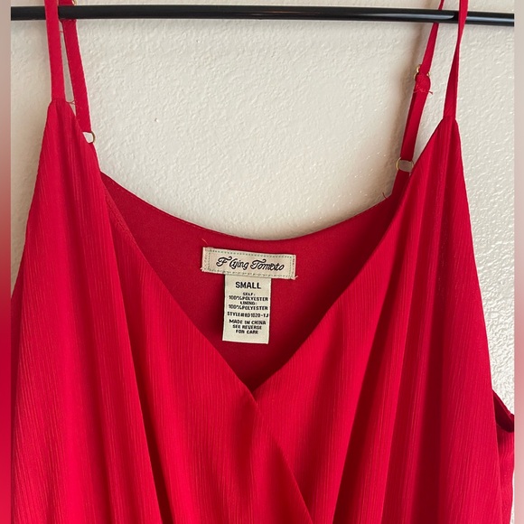Red Ruffle Maxi Dress - Picture 4 of 5